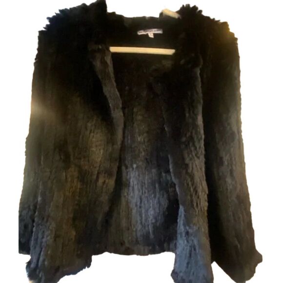 Amazing! The Cashmere Project black 100% rabbit fur cardigan jacket med 🔥 - Picture 4 of 11